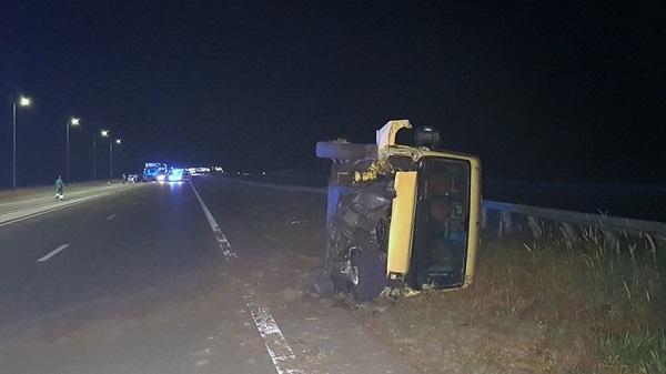 Ongeval op de A28; 3 gewonden en 1 aanhouding