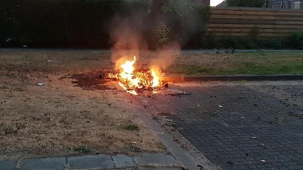 Afvalbrandje aan de Oosterbroekstraat in Assen