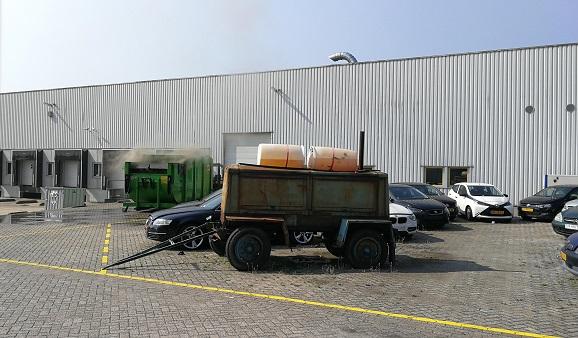 Container in brand in Hoogeveen