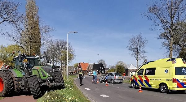 Man gewond na ongeval tussen trekker en auto