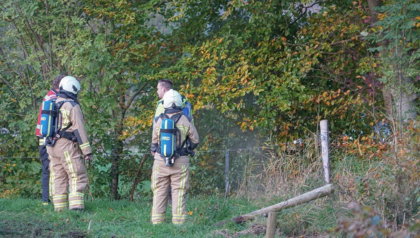 Gas spuit uit de sloot na werkzaamheden (video)