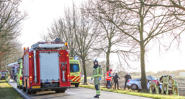 Vrouw (78) overleden na botsing met boom; man gewond naar ziekenhuis (video)