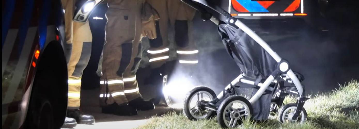 Grote zoekactie in kanaal na aantreffen kinderbuggy (video)