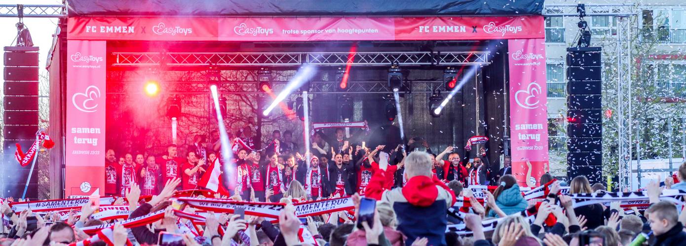 Groot feest in Emmen vanwege promotie naar Eredivisie