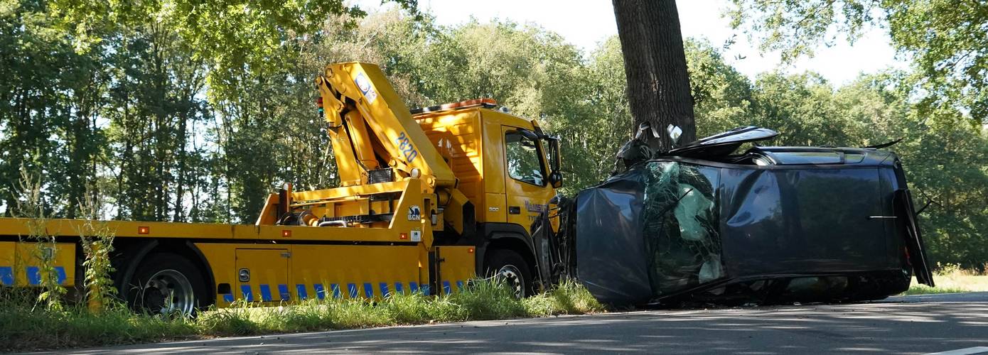 Ravage en aanhouding nadat auto tegen boom botst (video)