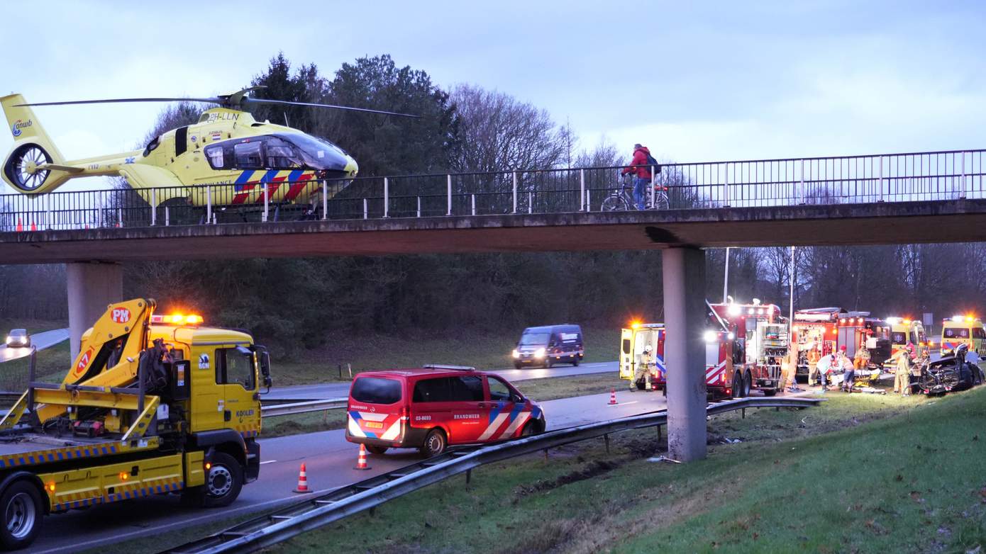 Traumahelikopter ingezet voor ongeval met ernstig gewonden (video)