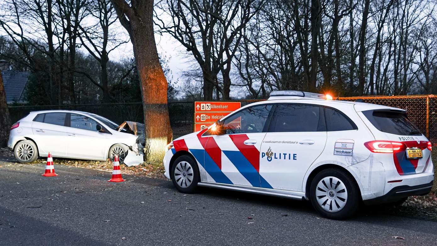 Automobilist gewond na botsing tegen boom