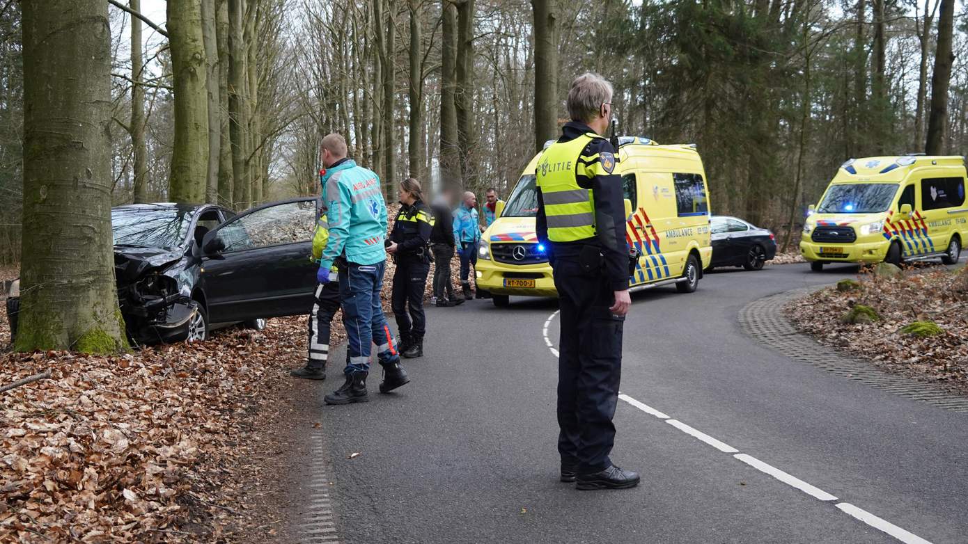 Automobilist gewond na botsing met boom