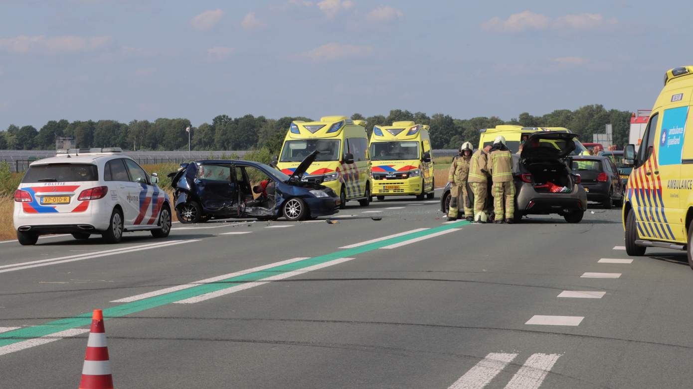 Vijf gewonden bij ernstig ongeval op de N34