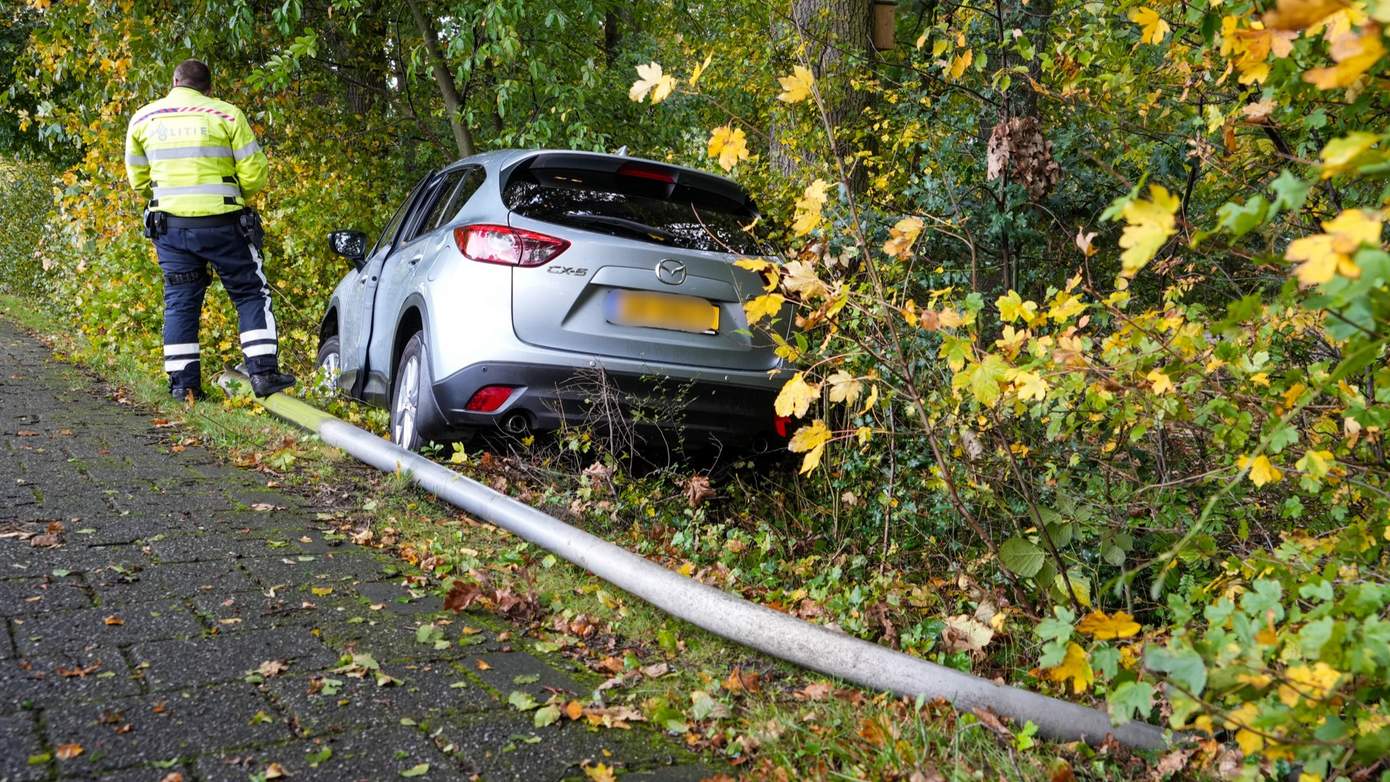 Gaspedaal in plaats van rempedaal ingedrukt bij parkeren; automobilist komt in bosjes terecht