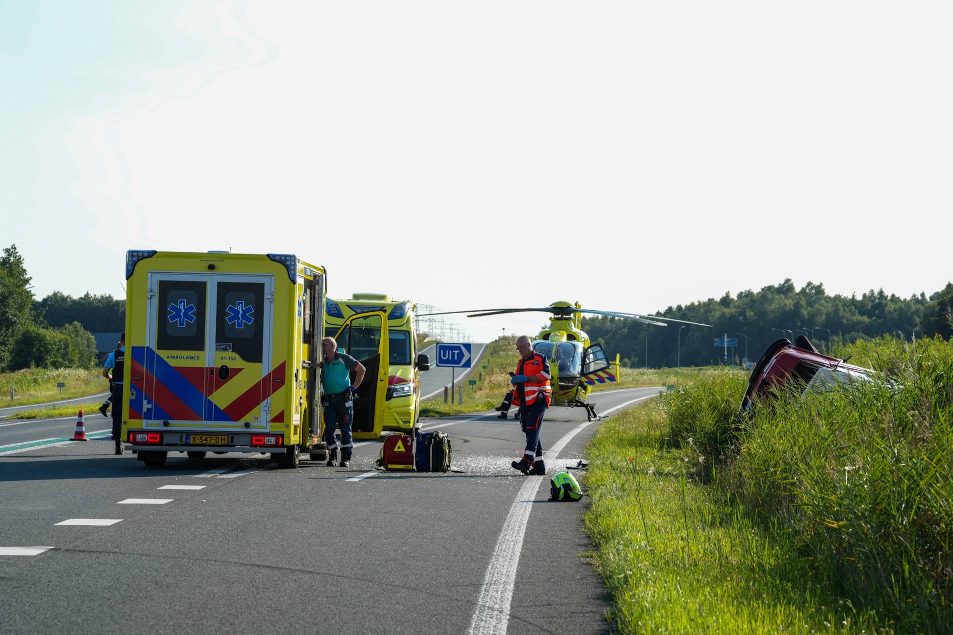 Traumahelikopter ingezet na ernstig ongeval met camperbusje bij Roswinkel