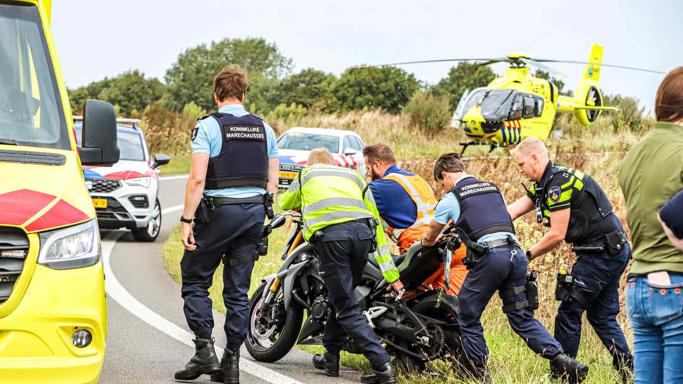 Traumahelikopter ingezet voor ernstig eenzijdig ongeval met motorrijder