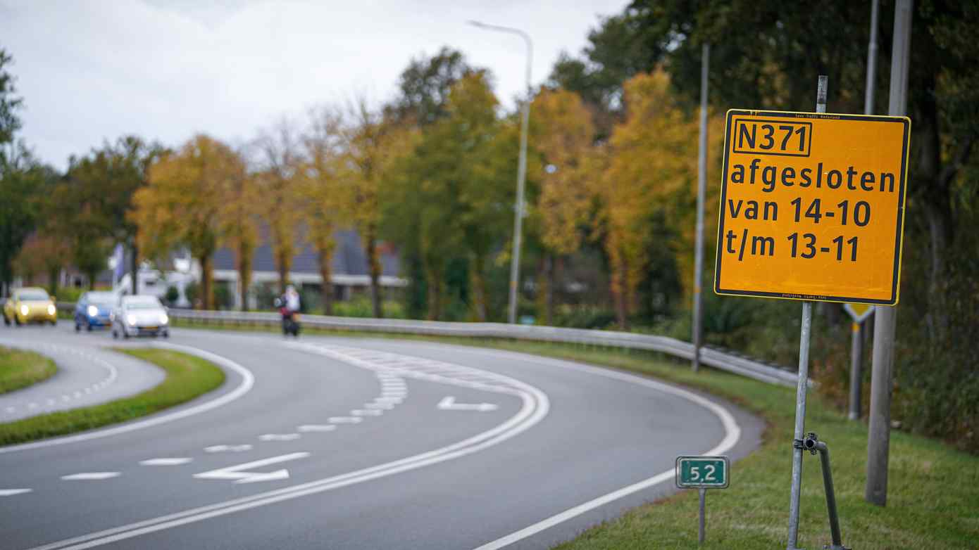 N371 tussen Bovensmilde en aansluiting N373 van 14 oktober tot en met 13 november afgesloten